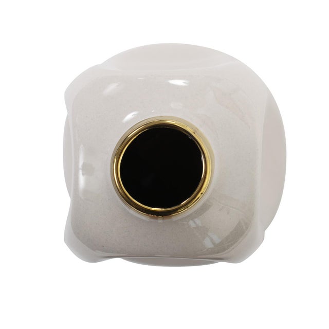 Contemporary Christana Concaved Ceramic Vase- Tall For Sale - Image 3 of 9