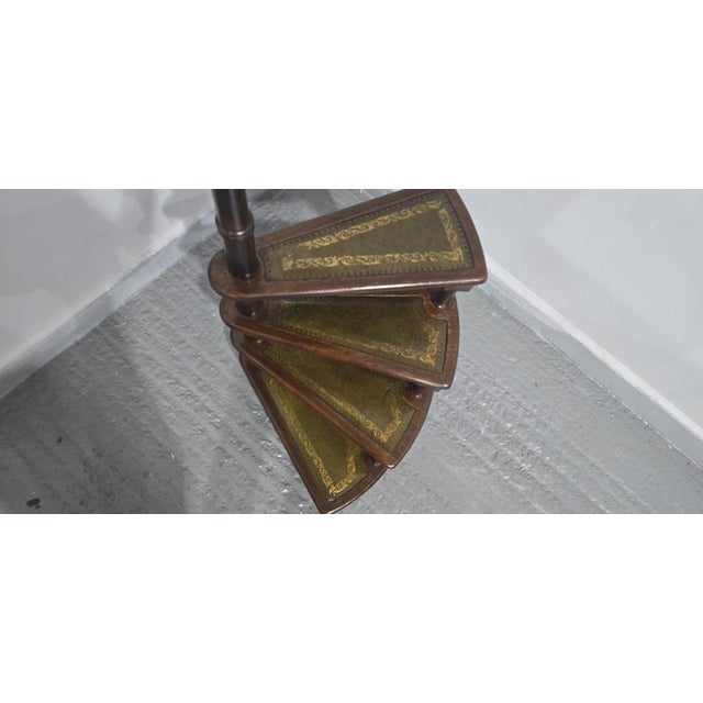 Brown Good Set Mahogany Library Steps, 1930 For Sale - Image 8 of 14