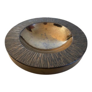 1960s Lee Rosen for Design-Technics Stoneware Glossy Bronze Glaze Bowl / Ashtray For Sale