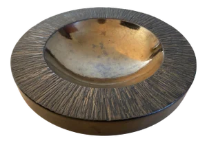 1960s Lee Rosen for Design-Technics Stoneware Glossy Bronze Glaze Bowl / Ashtray