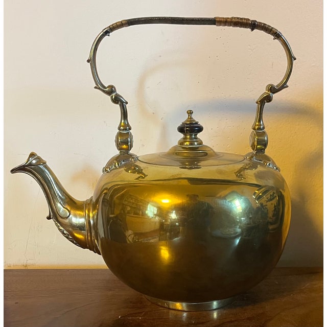 Antique 18th Century English George III Brass Tea Pot Kettle and Stand With Spirit Warming Lamp For Sale - Image 10 of 16