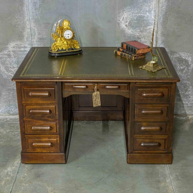 Edwardian Walnut Desk, 1890s For Sale - Image 13 of 14
