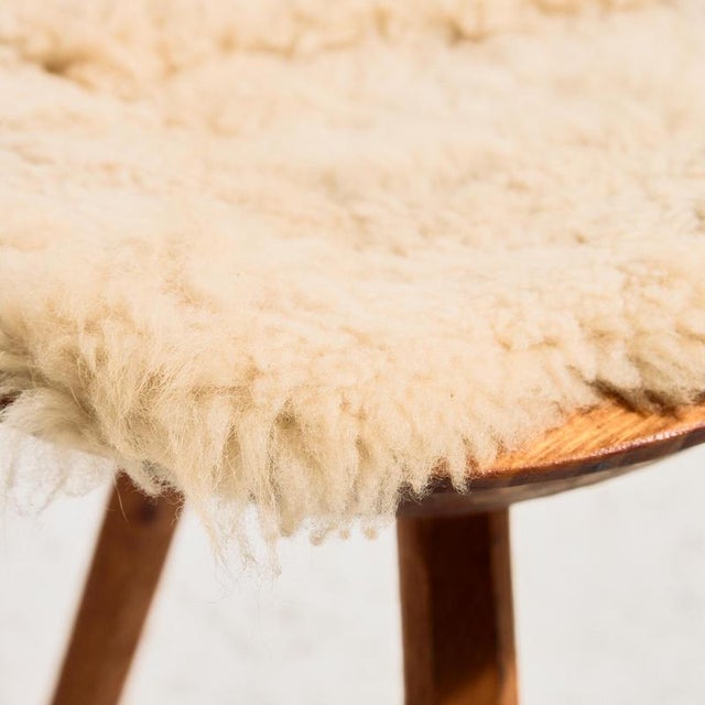 Beige Handcrafted Milking Stool, 1950s For Sale - Image 8 of 14