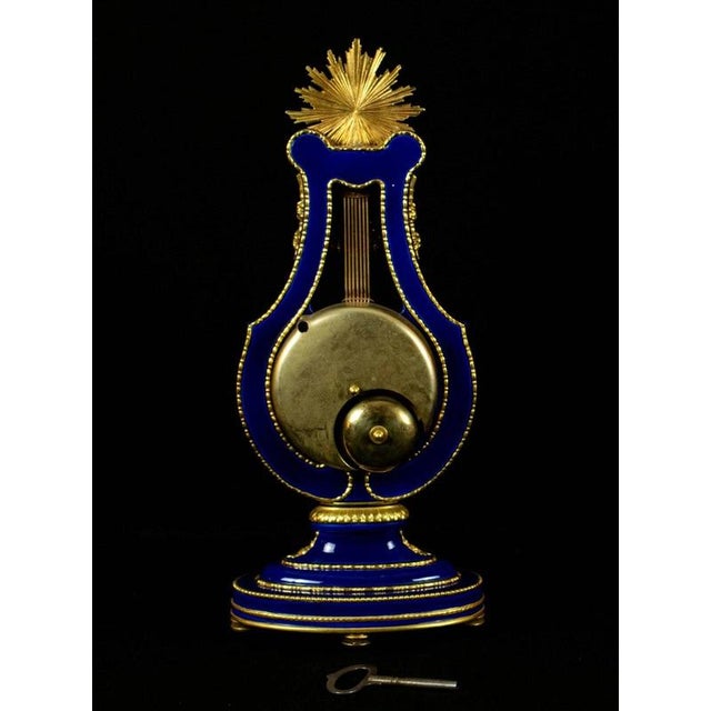 Marie Antoinette Cobalt Blue Porcelain Mantel Clock, 1970s For Sale - Image 11 of 18
