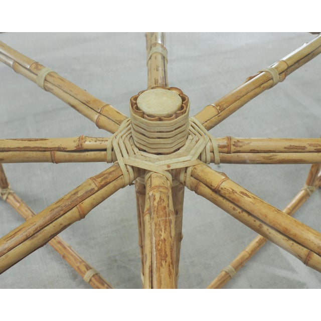McGuire Organic Modern Octagonal Blonde Bamboo Dining Table For Sale - Image 17 of 18