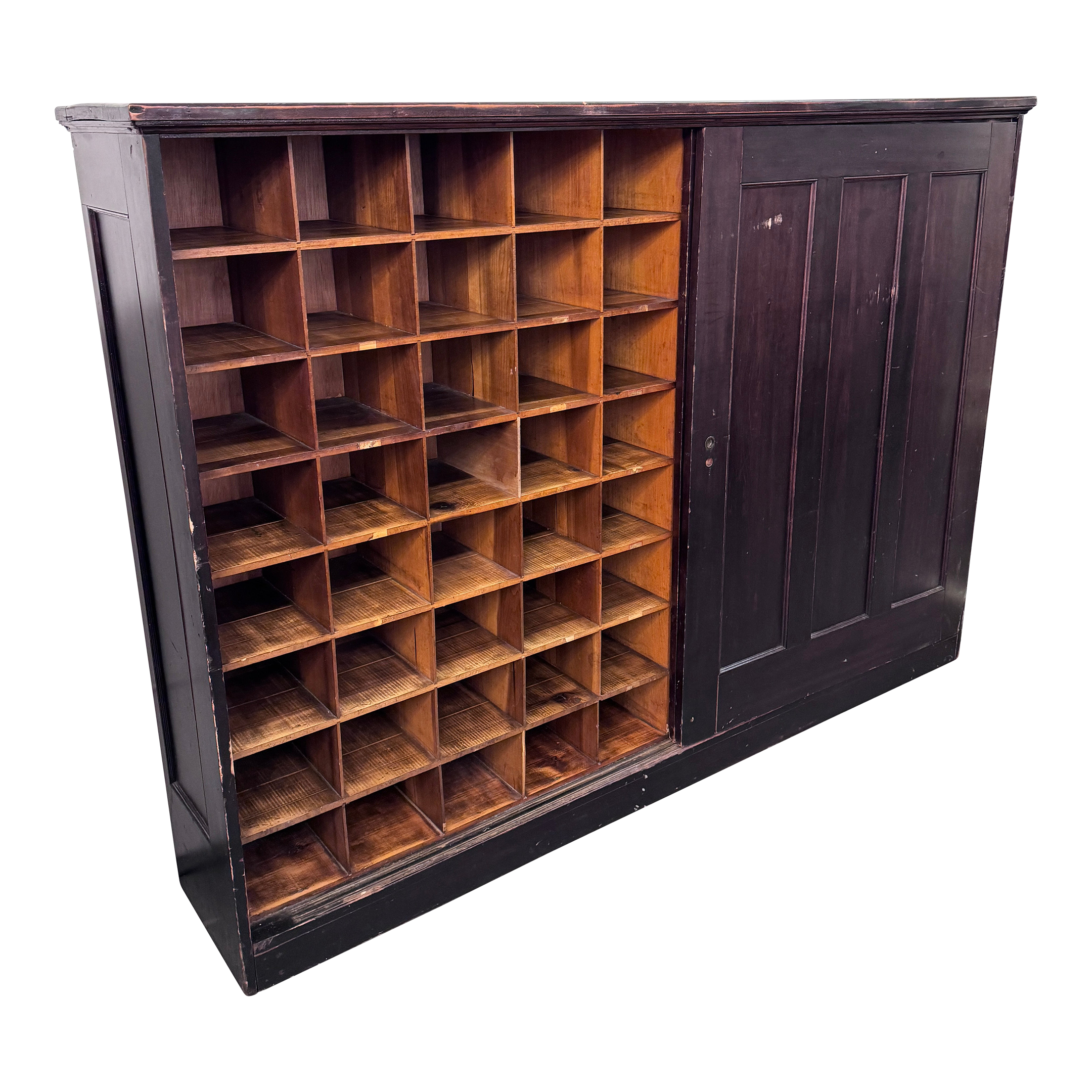 Antique Mailroom Eighty Cubbies With Sliding Doors - image 0