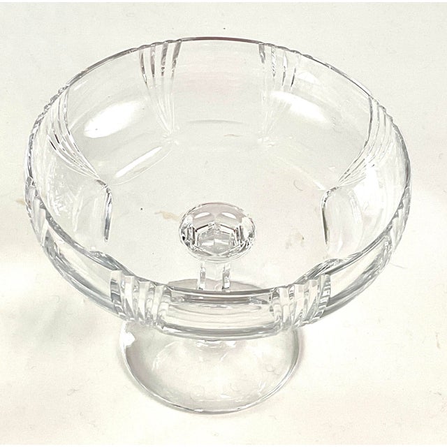 Rare-Atlantis-# 07/350-Large Handblown, Cut and Polished Crystal – Pedestal Compote For Sale - Image 6 of 6