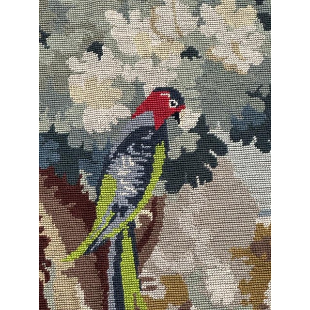 Vintage French Needlepoint Tapestry with Landscape Motif in the style of Aubusson, 1960s For Sale - Image 14 of 18