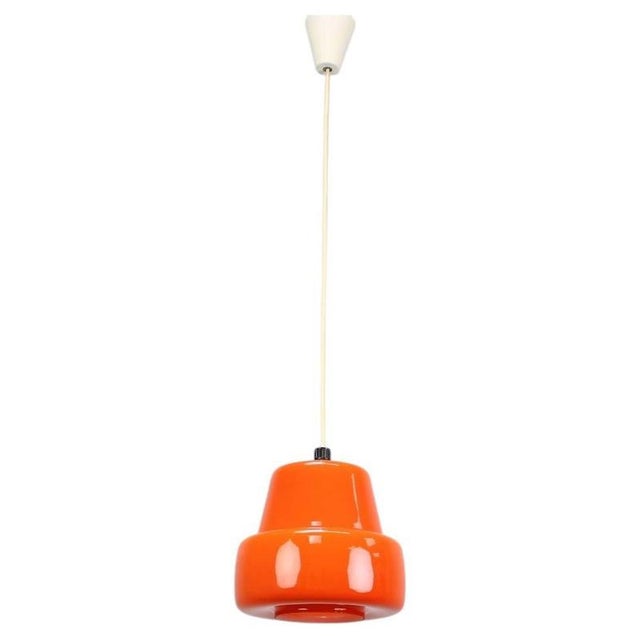 Vintage Orange Glass Pendant Lamp, Czechoslovakia, 1970 For Sale - Image 9 of 9