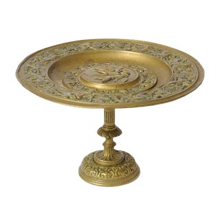 19th-Century Antique French Brass Tazza For Sale