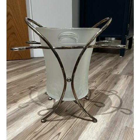 Mid-Century Modern Vintage Godinger Champagne Celebration Ice Bucket with Holder For Sale - Image 3 of 9