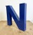 Vintage Blue Iron Facade Letter N, 1970s For Sale - Image 6 of 9