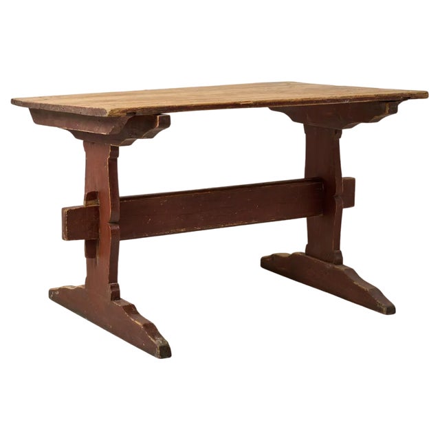 Small Antique Swedish Pine Dining Table For Sale