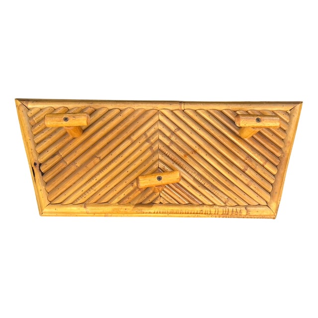 Wall-Mounted Coat Rack in Bamboo by Vivai del Sud, Italy, 1970s For Sale