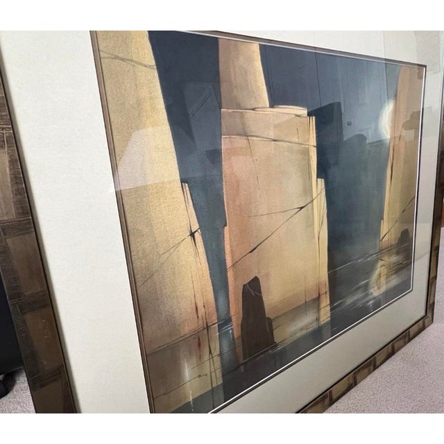 Abstract Expressionism Late 20th Century Bucks County Pennsylvania Artist Mary Blackey Original Custom Framed Signed Watercolor For Sale - Image 3 of 10