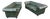Chesterfield Three-Seater Sofas in Green Leather, Set of 2 For Sale