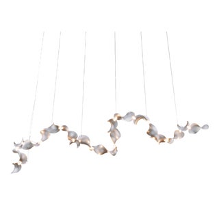Dune 20 Curve Chandelier with Silver Anodized Shades by Daniel Becker for Moss Objects For Sale