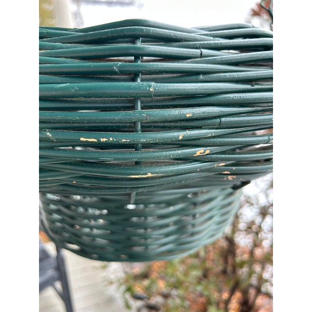 Mid 20th Century Monumentally Sized Wicker Hanging Basket, 21" Across For Sale - Image 6 of 10