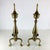Vintage Pair Federal Hollywood Regency Style Brass & Iron Andirons Fire Dogs For Sale In Baltimore - Image 6 of 6
