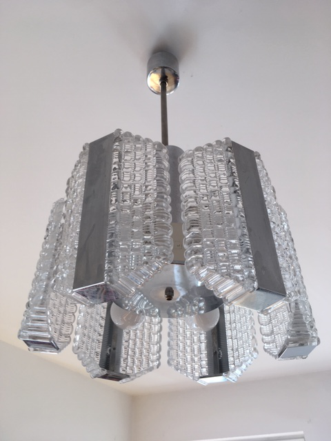 mid century drum chandelier