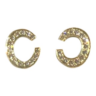 Diamond Stud Earrings in 18k Gold - 2 Pieces For Sale