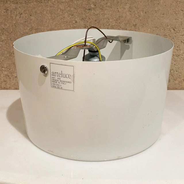 Metal 1950s Arteluce Flush Mount Ceiling Lamp Attributed to Sarfatti Italy For Sale - Image 7 of 9