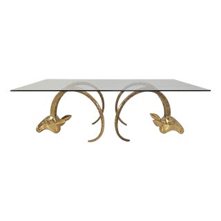 Vintage Ibex Brass Coffee Table in the style of Alain Chervet, France, 1970s For Sale