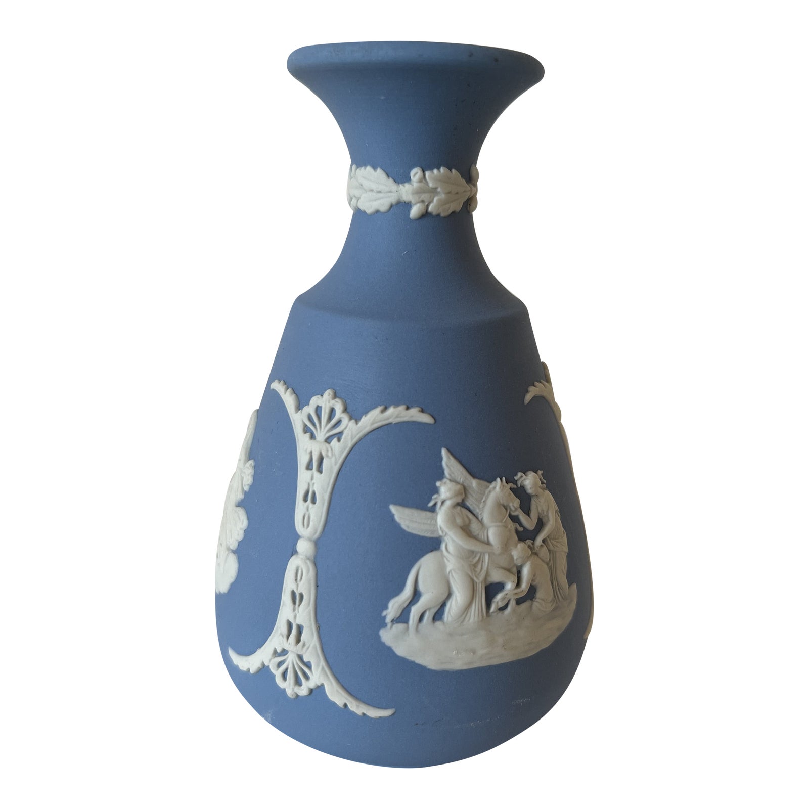 Wedgwood Vintage 1950s Cornflower Blue Jasperware Bud Vase. Chairish