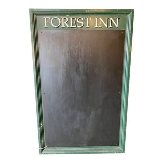 Vintage Wooden Original Hand Painted Forest Inn Pub Sign With Blackboard From U K For Sale