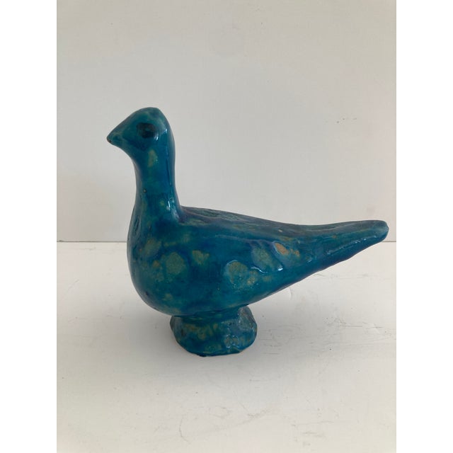 Ceramic Ming Dynasty Blue Glazed Terra Cotta Bird For Sale - Image 7 of 8