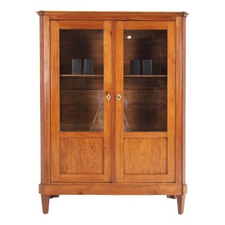19th Century Biedermeier Display Cabinet in Cherrywood For Sale