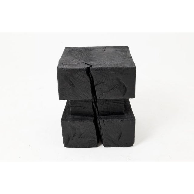 Contemporary Sculptural Hardwood Side Table by Logniture For Sale - Image 3 of 11