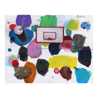 Nba Play 2 - Original Basketball Pop Art Acrylic Painting on Canvas For Sale