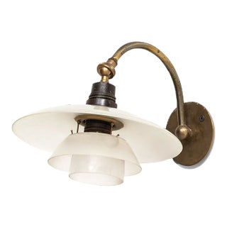 Danish PH-1/1 Brass and Glass Sconce by Poul Henningsen, 1930s For Sale
