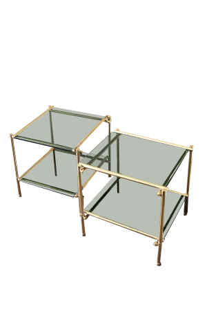 Italian Side Tables in Brass, 1970, Set of 2