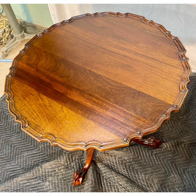 Late 20th Century Late 20th Century L & J. G. Stickley Mahogany Pie Crust Tea Table With Flip Top For Sale - Image 5 of 18