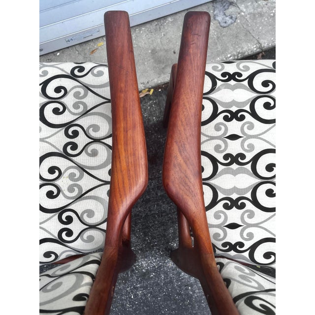 Brown Mid Century Scandinavian Modern Dining Chairs With Four Armchairs and Two Side Chairs | by Scandinavian Woodworks For Sale - Image 8 of 18