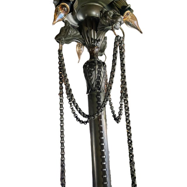 Early 20th Century Early 20th Century Gothic Revival Bronze Six Arm For Sale - Image 5 of 6