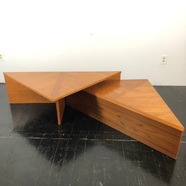 Danish Laurits M Larsen Teak Triangle Coffee Tables A Pair Chairish
