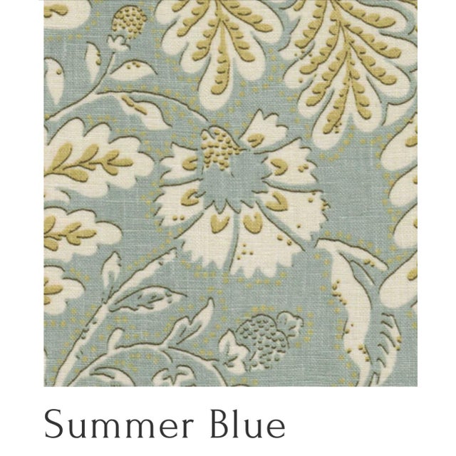 2000 - 2009 Pair of 2 Custom Euro Down Pillows, Covered in Lewis & Wood “Wykeham” Linen Fabric For Sale - Image 5 of 7