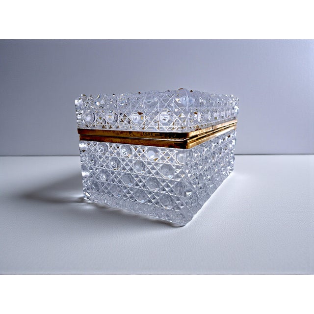 This vintage Baccarat-style crystal box captures light from every angle, illuminating your vanity or bedside table. The...