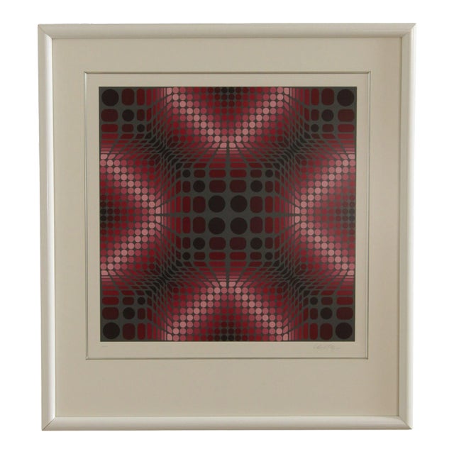 Victor Vasarely 'Bouloss' Op Art Numbered Lithograph For Sale