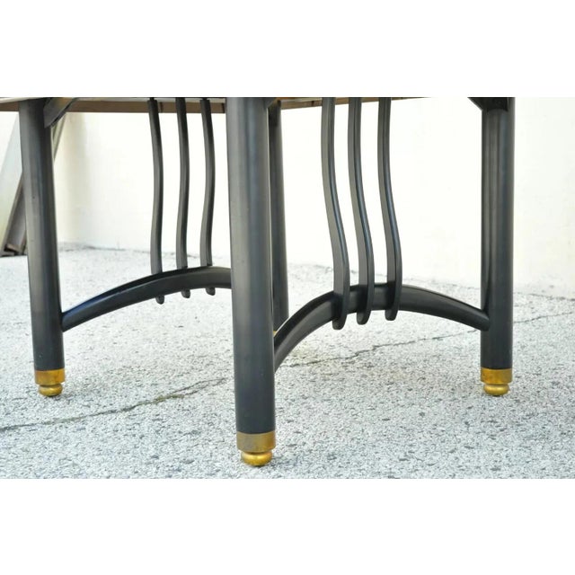 Mid Century Modern Black Lacquer James Mont Style Dining Table by Blowing Rock For Sale In Philadelphia - Image 6 of 10