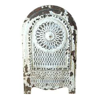 19thC. English Victorian Cast Iron Fireplace/Heater Fragment/Wall Hanging For Sale