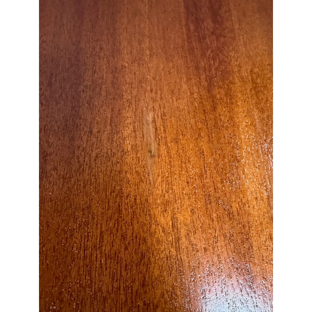 1950s Edward Wormley for Dunbar Flip-Top Expandable Table and Brass Castors For Sale - Image 11 of 12