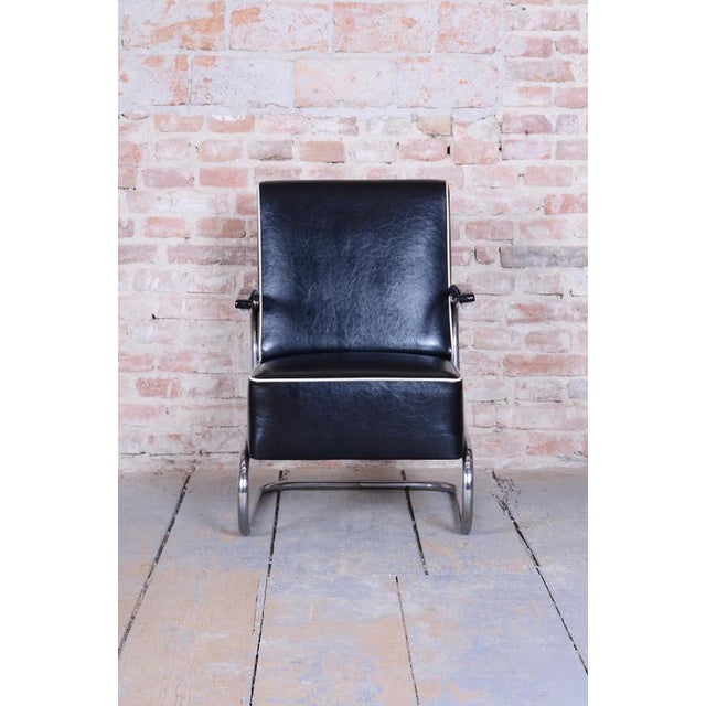 Set of Bauhaus Armchairs in Leather & Chrome from Mücke-Melder, Czech, 1930s For Sale - Image 12 of 14