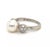 Late 20th Century Mikimoto Akoya Pearl Diamond 18k White Gold Cocktail Ring, Size 4.5 For Sale - Image 5 of 7