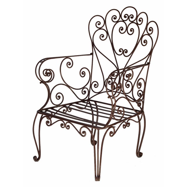 Vintage Wrought Iron Garden Chairs, Set/3 For Sale - Image 11 of 12