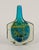 Mdina, Malta Unique art glass vase. Round shape with a narrow neck. Smoke-colored glass with inlaid motif in blue and...