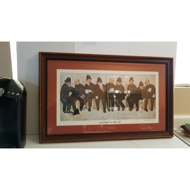 Vintage " Nine Pints of the Law" Police Federation of London Framed Signed Dated Print For Sale - Image 4 of 4